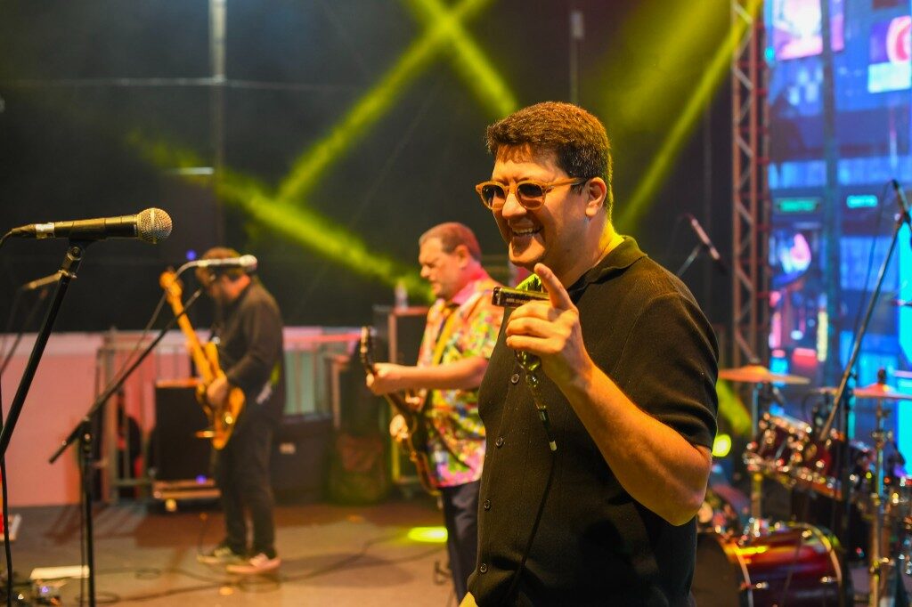 Palco · com a banda
